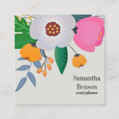 Carte De Visite Carré Floral Boho moderne (Devant)