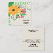 Carte De Visite Carré Floral Boho moderne (Devant / Derrière)