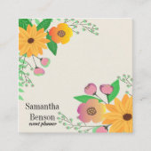 Carte De Visite Carré Floral Boho moderne (Devant)