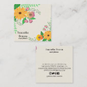 Carte De Visite Carré Floral Boho moderne (Devant / Derrière)