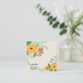 Carte De Visite Carré Floral Boho moderne (Debout devant)