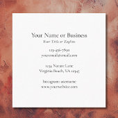 Carte De Visite Carré Floral de coquelicot d'aquarelle moderne