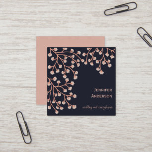 Carte De Visite Carré Floral de fleurs de cerises de pays vintage