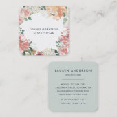 Carte De Visite Carré Floral du milieu de l'été (Devant / Derrière)