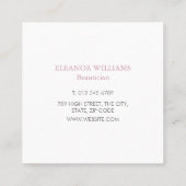 Carte De Visite Carré Floral Fleur rose délicieuse moderne (Dos)