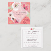 Carte De Visite Carré Floral Fleurs & feuillage Cadre de boutique (Devant / Derrière)