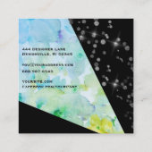 Carte De Visite Carré Floral géométrique de parties scintillantes (Dos)