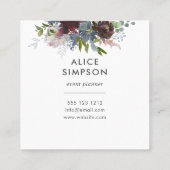 Carte De Visite Carré Floral Girly Elegant (Dos)