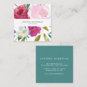 Carte de visite Carré floral gras (Devant / Derrière)