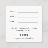 Carte De Visite Carré Floral Jack Russel Terrier Rappel de nomination (Dos)