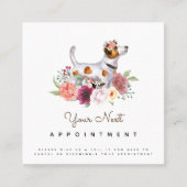 Carte De Visite Carré Floral Jack Russel Terrier Rappel de nomination (Devant)