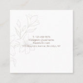Carte de visite Carré floral minimal chic (Dos)