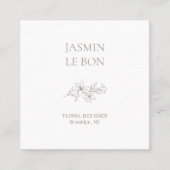 Carte de visite Carré floral minimal chic (Devant)