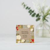 Carte de visite carré floral moderne de (Debout devant)