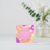 Carte De Visite Carré Floral rose jaune orange (Debout devant)