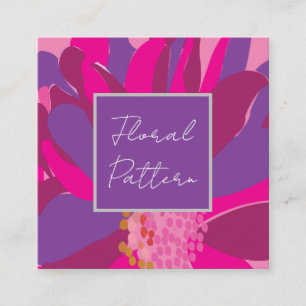 Carte De Visite Carré Floral rose pourpre