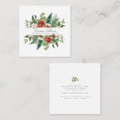 Carte De Visite Carré Florale hivernale de Noël (Devant / Derrière)