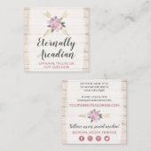 Carte De Visite Carré Flore bohème rustique Floride flèches Boho médias  (Devant / Derrière)