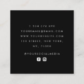 Carte De Visite Carré Flore foncée Rustique Kraft Botanique Moderne (Dos)