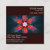 Carte De Visite Carré Flore Mandala Flowers Orange Red Blue Abstract (Dos)