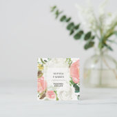 Carte De Visite Carré Flore rose brillant avec Faux Gold (Debout devant)