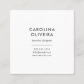 Carte De Visite Carré Flore rose pâle géométrique (Dos)