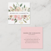 Carte De Visite Carré Flore subtile en fleurs (Devant / Derrière)