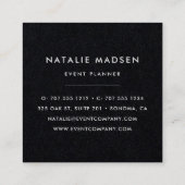 Carte De Visite Carré Flore violette peinte | Noir (Dos)