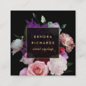 Carte De Visite Carré Flores sombres romantiques (Devant)