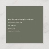 Carte De Visite Carré Floriste de la couronne verte (Dos)