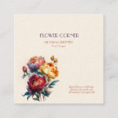 Carte De Visite Carré Floriste Shop Peonies (Devant)