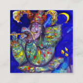 Carte De Visite Carré FLUTISTE EN BLEU / Soirée Carnaval vénitien (Dos)