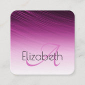 Carte De Visite Carré Flux Ombre noir violet monogramme professionnel (Devant)