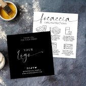 Carte De Visite Carré Focaccia Guide d'entretien du pain Logo minimum Bo