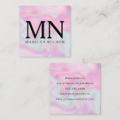 Carte De Visite Carré Fond Liquide Pastel (Devant / Derrière)