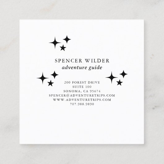 Carte De Visite Carré Forest Adventure Nature Guide (Dos)