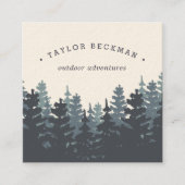 Carte De Visite Carré Forêt d'hiver (Devant)