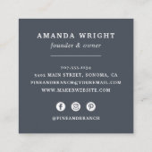 Carte De Visite Carré Forêt d'hiver | Logo de l'arbre des pins (Dos)