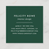 Carte De Visite Carré Forêt sauvage | Impression botanique (Dos)