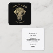 Carte De Visite Carré Formation d'entraîneur de chien d'or (Devant / Derrière)