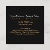 Carte De Visite Carré Forme de formateur personnel classique (Dos)