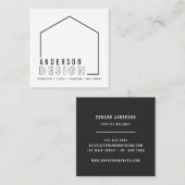 Carte De Visite Carré Forme moderne graphique de maison de design (Devant / Derrière)