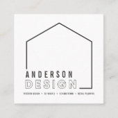 Carte De Visite Carré Forme moderne graphique de maison de design (Devant)