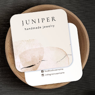 Carte De Visite Carré Formes Abstraites d'aquarelle organique artistique