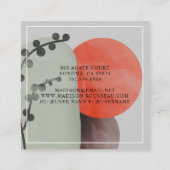 Carte De Visite Carré Formes Abstraites Monogramme Concepteur d'intérieu (Dos)