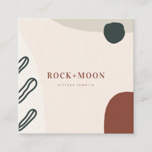 Carte De Visite Carré Formes biologiques pastel Abstraites et roses