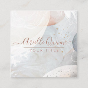 Carte De Visite Carré Formes d'aquarelle Abstraites