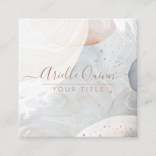Carte De Visite Carré Formes d'aquarelle Abstraites (Devant)