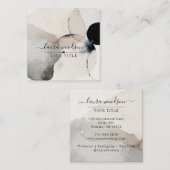 Carte De Visite Carré Formes d'aquarelle Terre Abstraites (Devant / Derrière)