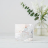 Carte De Visite Carré Formes d'aquarelle Terre Abstraites (Debout devant)